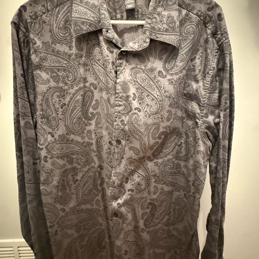 H&M Charcoal Paisley Shirt